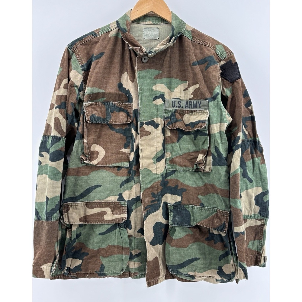 US Army Military Combat Jacket Woodland Camo BDU Small Regular Summer Men Jacket